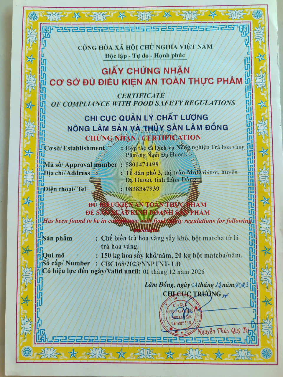 Trà hoa vàng Phương Nam (túi lọc)