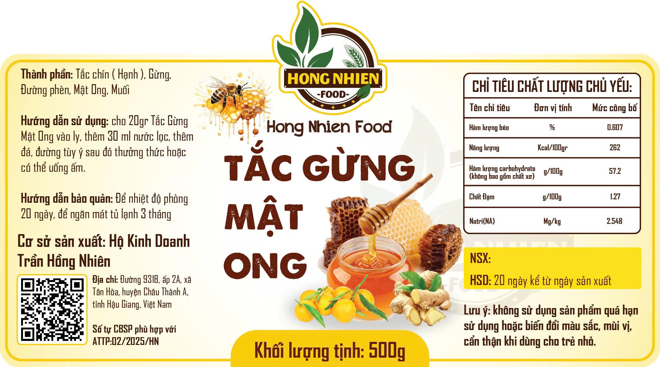 TẮT GỪNG MẬT ONG